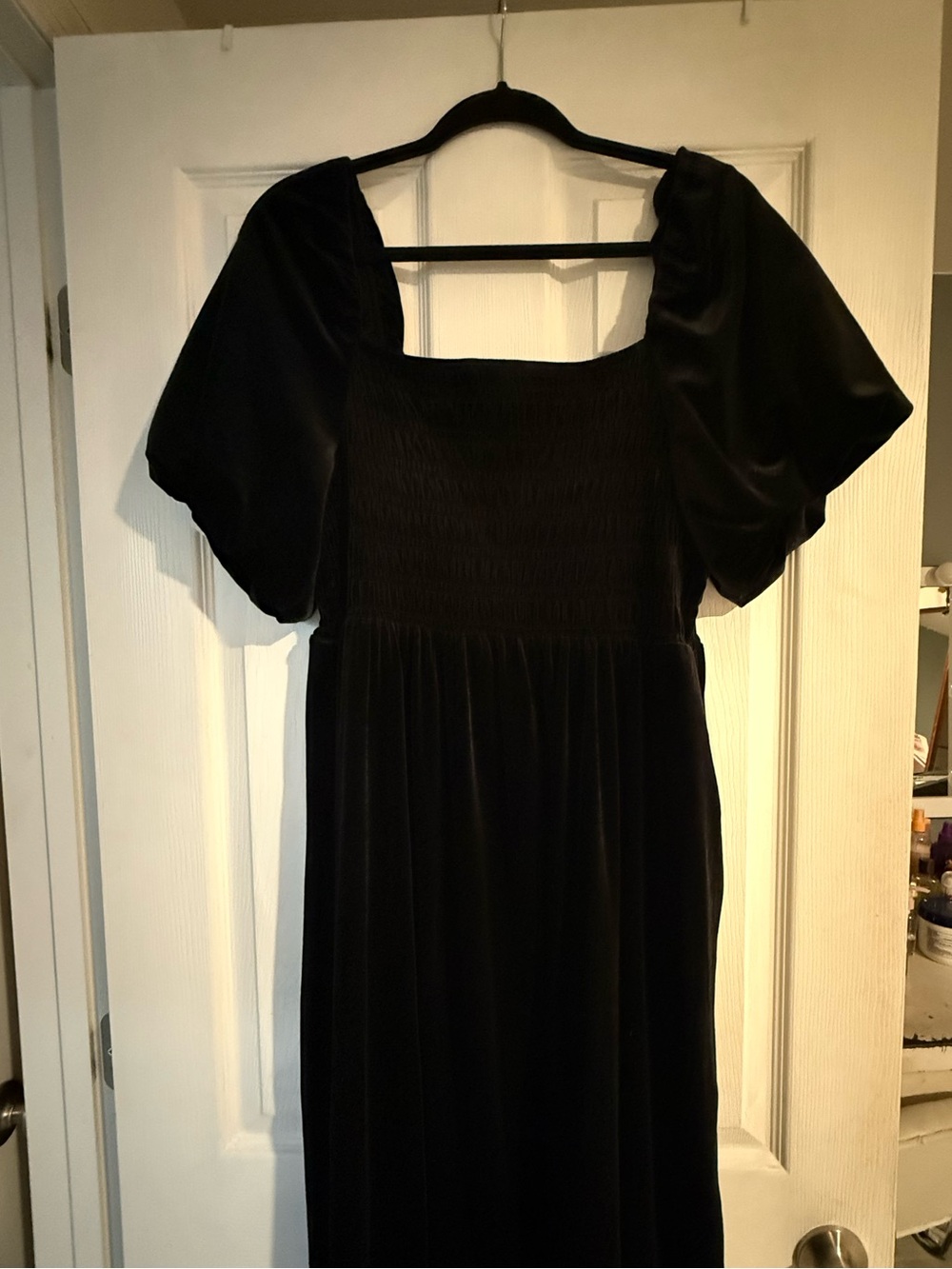 Black velvet dress